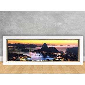 Quadro Decorativo Rio de Janeiro - Entardecer Rio de Janeiro - Entardecer 150x45 Branca