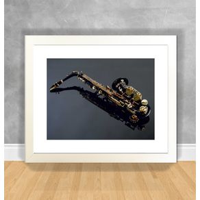 Quadro Decorativo Saxofone 02 Instrumentos Musicais 67 Branca