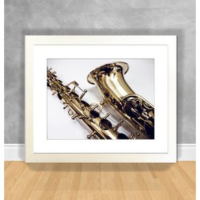 Quadro Decorativo Saxofone Instrumentos Musicais 08 Branca