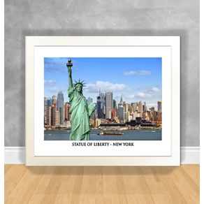 Quadro Decorativo Statue Of Liberty - New York Nova York 36 Branca