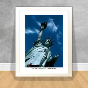 Quadro Decorativo Statue Of Liberty - New York Nova York 22 Branca