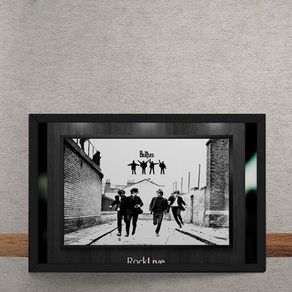 Quadro Decorativo The Beatles Correndo na Rua 25x35