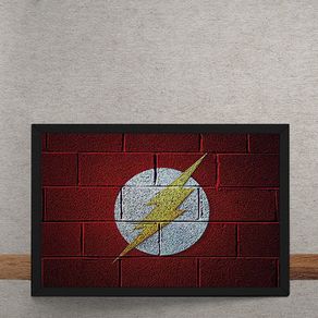 Quadro Decorativo The Flash Logo Mural Minimalista Chapiscado DC Comics 25x35