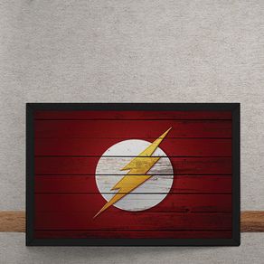 Quadro Decorativo The Flash Logo Mural Minimalista DC Comics 25x35