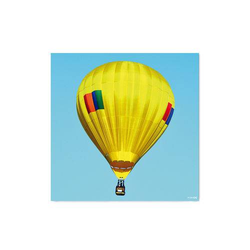Quadro Decorativo Tipo Placa Balão Amarelo Festival de Balonismo de Torres - 30x30cm