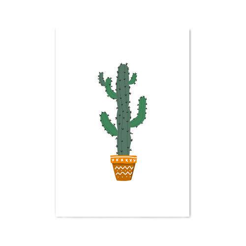 Quadro Decorativo Tipo Placa Cactus Braços - 32,5x23cm