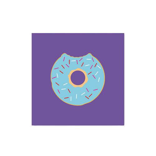 Quadro Decorativo Tipo Placa Donut Aul - 30x30cm