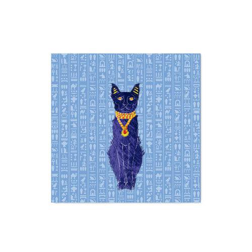 Quadro Decorativo Tipo Placa Gato Egípcio - 20x20cm