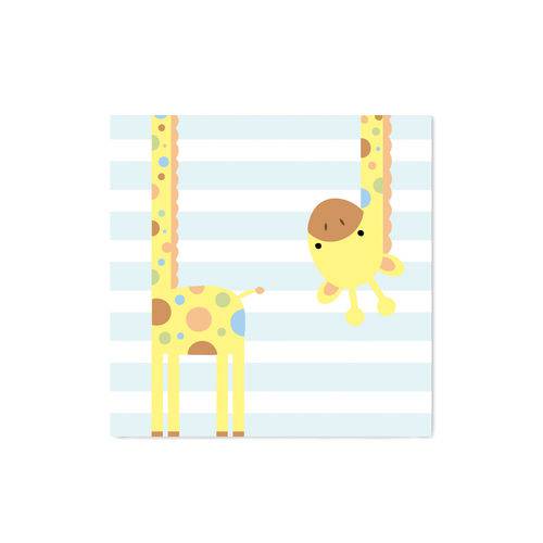 Quadro Decorativo Tipo Placa Girafinha Infantil - 30x30cm