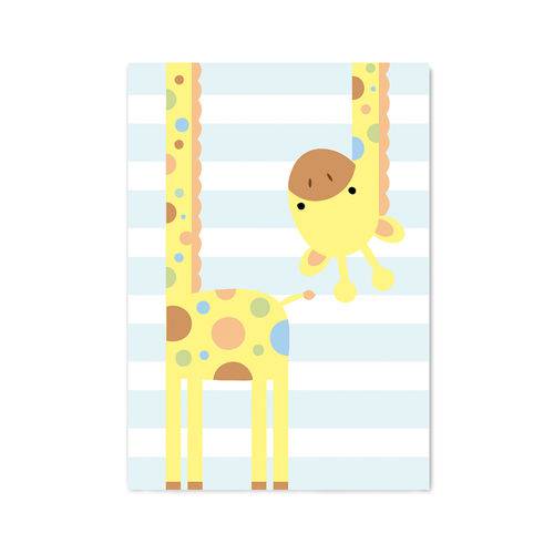 Quadro Decorativo Tipo Placa Girafinha Infantil - 46x32,5cm