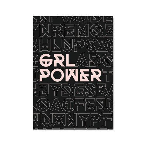 Quadro Decorativo Tipo Placa Girl Power Tipos - 32,5x23cm