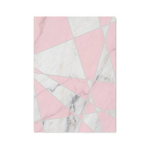 Quadro Decorativo Tipo Placa Textura Escandinava Rosa - 32,5x23cm