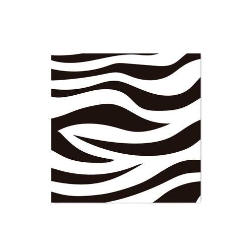 Quadro Decorativo Tipo Placa Textura Zebra Animal Print - 20x20cm