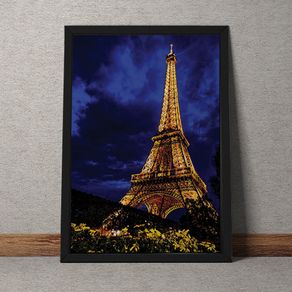 Quadro Decorativo Torre Eiffel Colorida 35x25