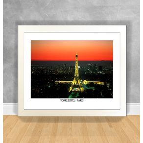 Quadro Decorativo Torre Eiffel - Paris Paris 05 Branca