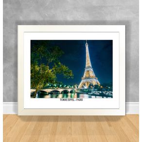 Quadro Decorativo Torre Eiffel - Paris Paris 15 Branca