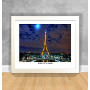 Quadro Decorativo Torre Eiffel - Paris Paris 17 Branca