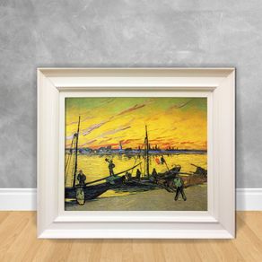 Quadro Decorativo Van Gogh - Coal Barges Coal Barges 40x50 Branca