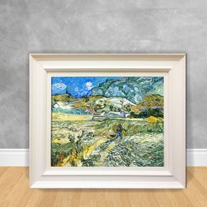 Quadro Decorativo Van Gogh - Enclossed Enclossed Field With Peasant 40x50 Branca
