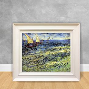 Quadro Decorativo Van Gogh - Fishing Boats Fishing Boats At Sea 40x50 Branca