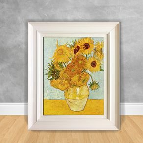 Quadro Decorativo Van Gogh - Girassol Girassol 40x50 Branca