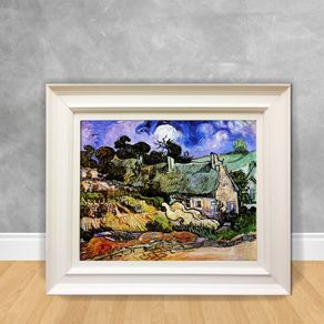 Quadro Decorativo Van Gogh - Houses With Tchatched Houses With Tchatched Roofs Cordeville 40x50 Branca