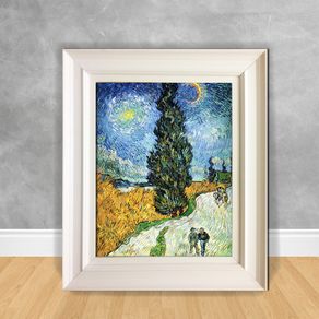 Quadro Decorativo Van Gogh - Road With Cypresses Road With Cypresses 40x50 Branca