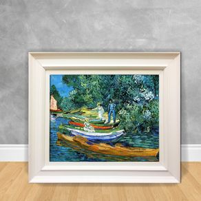 Quadro Decorativo Van Gogh - Rowing Boats On The Banks Rowing Boats On The Banks 40x50 Branca