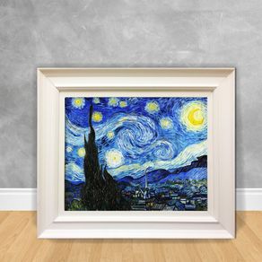 Quadro Decorativo Van Gogh - The Starry Night The Starry Night 40x50 Branca
