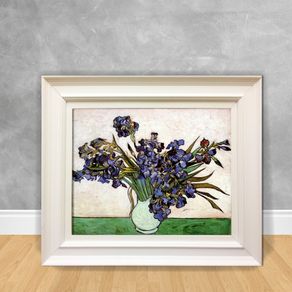 Quadro Decorativo Van Gogh - Vase With Irises Vase With Irises 40x50 Branca