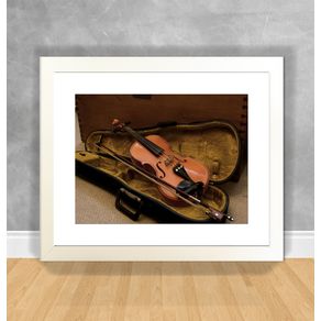 Quadro Decorativo Violino 04 Instrumentos Musicais 26 Branca