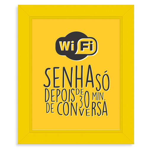 Quadro Decorativo Wi-Fi 30x25cm com Moldura - Decorando Shop
