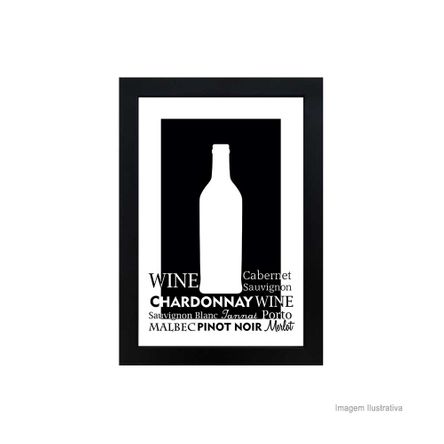 Quadro Decorativo Wine 23x33cm Preto Infinity