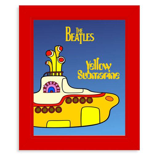 Quadro Decorativo Yellow Submarine 30x25cm com Moldura - Decorando Shop