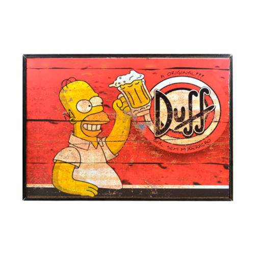Quadro Duff Cerveja Simpson Decorativo Vintage Retro Madeira
