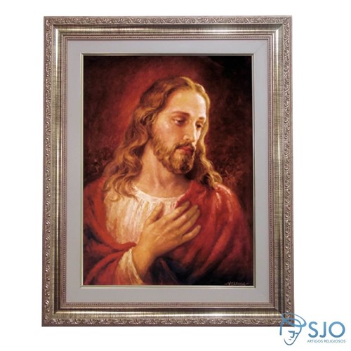 Quadro - Jesus Complacente - 52 Cm X 42 Cm | SJO Artigos Religiosos