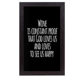 Quadro Porta Rolhas de Vinho Deus Quer a Nossa Felicidade