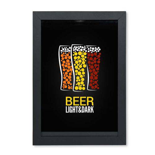 Quadro Porta Rolhas/Tampinhas com Tema Cerveja Beer