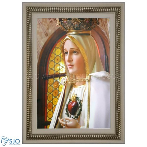 Quadro Religioso Coração Nossa Senhora de Fátima - 70 X 50 Cm | SJO Artigos Religiosos