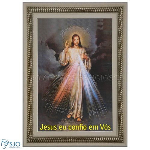 Quadro Religioso Jesus Misericordioso - 70 X 50 Cm | SJO Artigos Religiosos