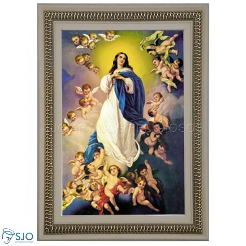 Quadro Religioso Nossa Senhora da Imaculada Conceição - 70 X 50 Cm | SJO Artigos Religiosos