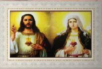 Quadro Religioso Sagrado Coração de Jesus e Maria - 50 X 70 Cm - Mod. 3 | SJO Artigos Religiosos