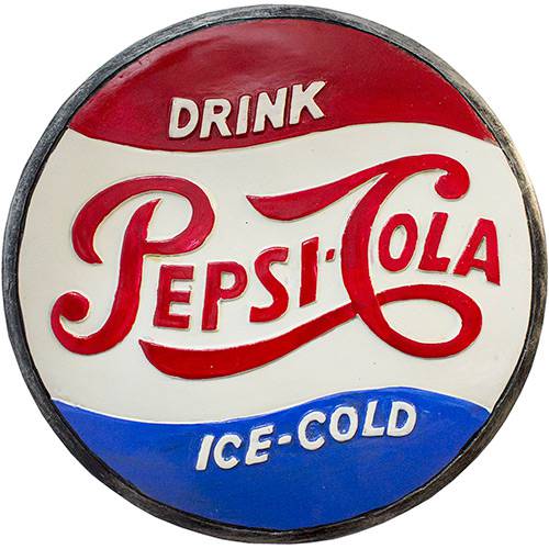Quadro Tampa de Pepsi D=35 35x35x8cm - Oldway
