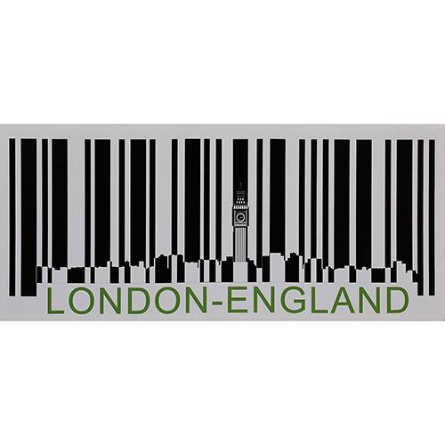 Quadro Tela Impressa Código de Barras London England 40x90x3cm - Fullway