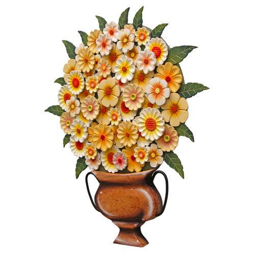 Quadro Tipo Ânfora Vaso de Flores Recortado Madeira