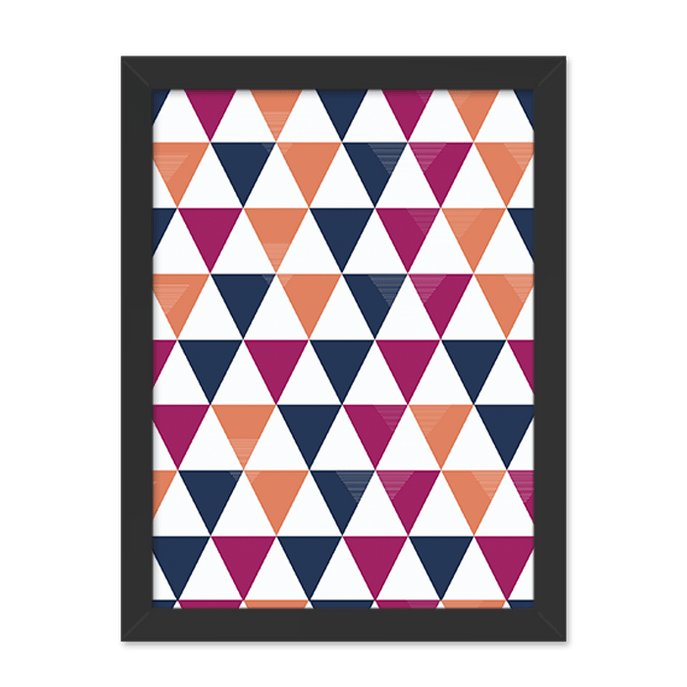 Quadro Triangulo Colorido Moldura Preta Lisa 30x20cm-sv