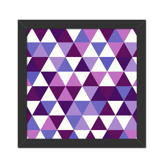 Quadro Triangulo Geometrico Moldura Preta Lisa - 20X20cm - Sv