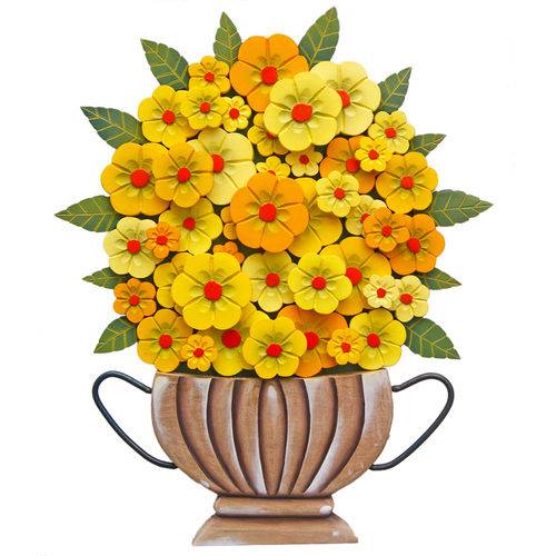 Quadro Vazado Vaso de Flores (74 X 65)cm