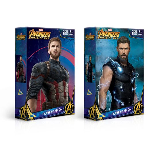 Quebra Cabeca 200 Peças os Vingadores Capitão America/Thor 2165 Toyster