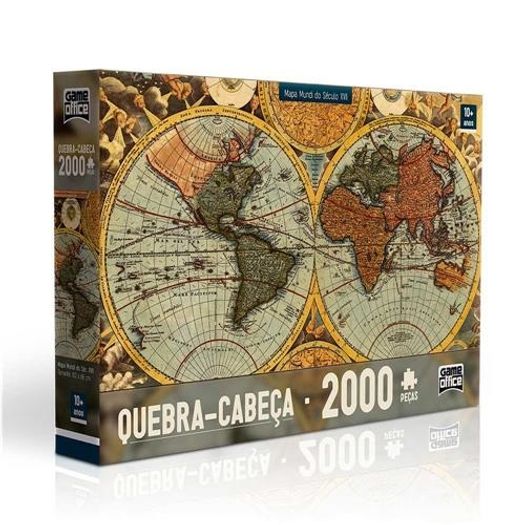 Quebra-Cabeça 2000 Peças Mapa Mundi do Século Xvii 2307 Toyster